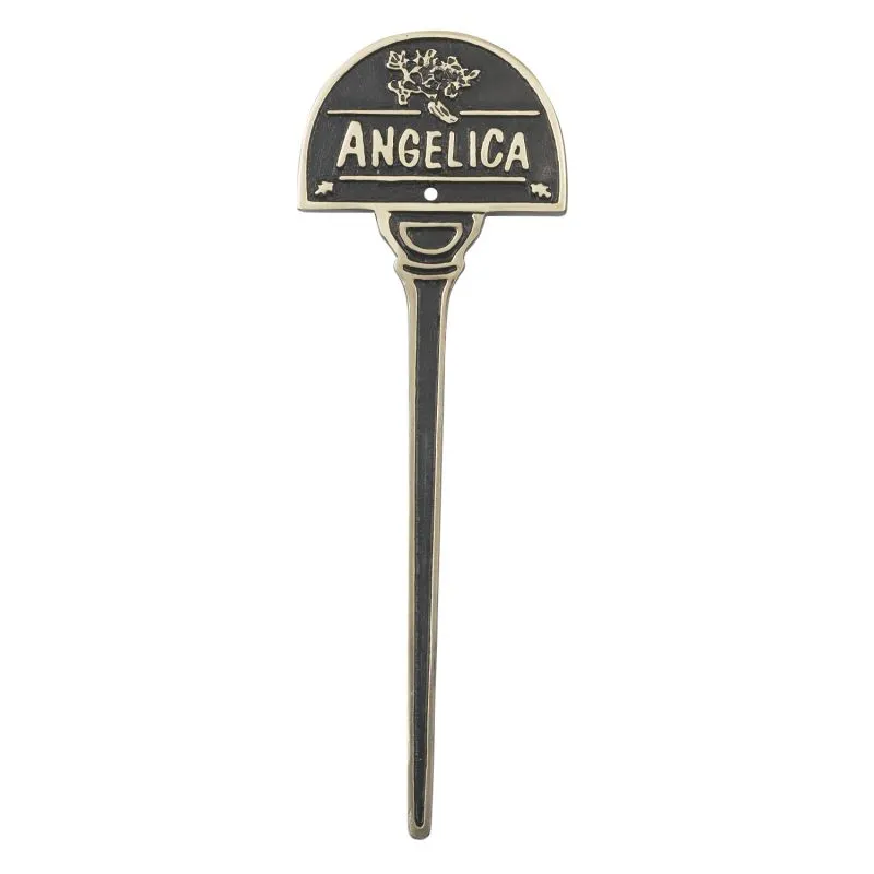 Angelica Herb Labels in solid brass