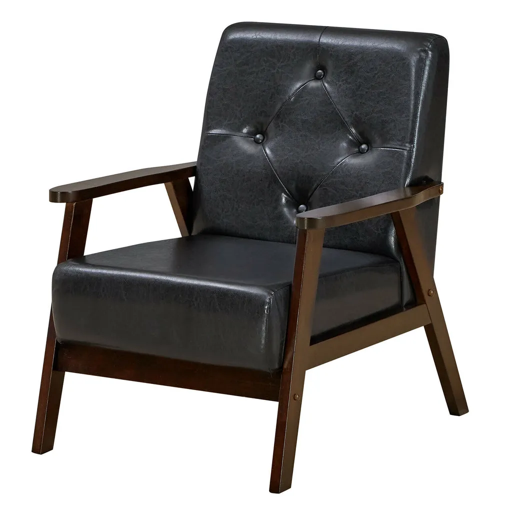 Accent PU Leather Sofa Chair, Single/3-Seater - Modern Living Room Furniture, Size 1 - Perfect for Small Apartments and Cozy Spaces